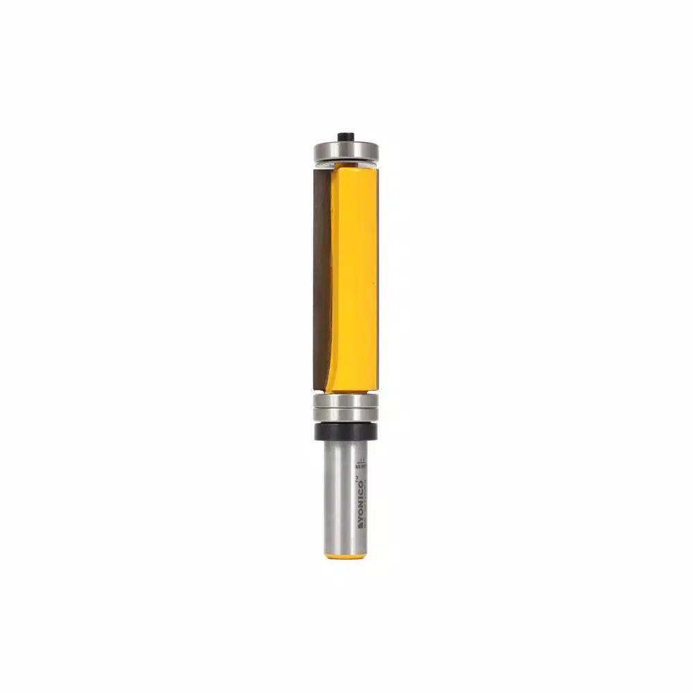 Yonico Carbide Tipped Top and Bottom Bearing Flush Trim Router Bit, 1/2 in. Shank, 2-1/2 in. Cut Length