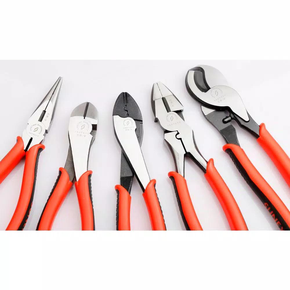 SUNEX TOOLS Sunex 3607V Professional 5-Piece Pliers Set with Roll Pouch