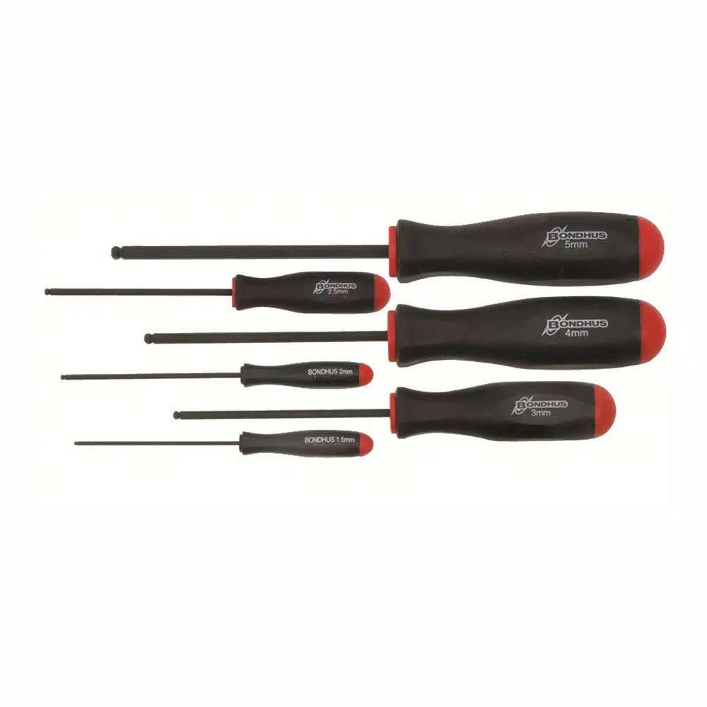 Bondhus 6-Piece Metric Ball End Screwdriver Set with ProGuard Finish
