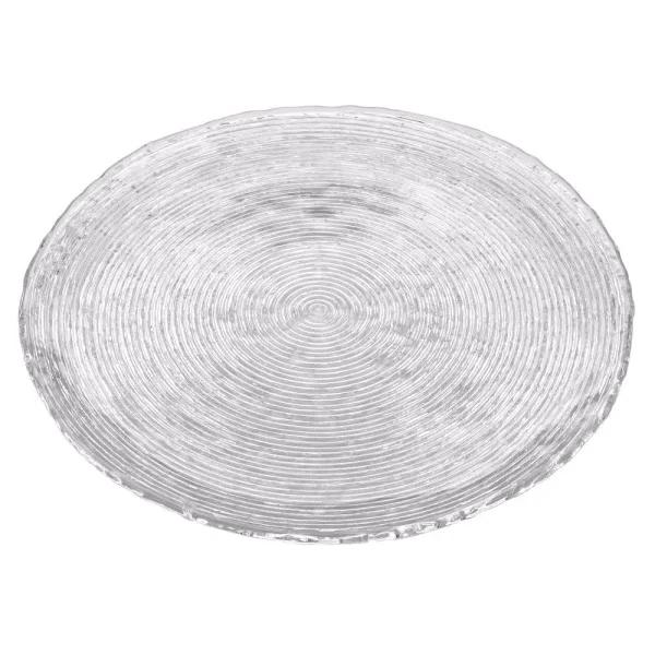 Noritake Hammock 14.5 in. Round Glass Serving Platter, Clear
