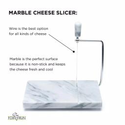 Fox Run White Marble Cheese Slicer Board with Stainless Steel Wire and 2 Replacement Wires thumbnail 4