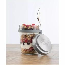 Kilner 0.35L Breakfast Jar Set - 2 Wide Mouth Glass Jars with Measuring Lid and Spoon thumbnail 4