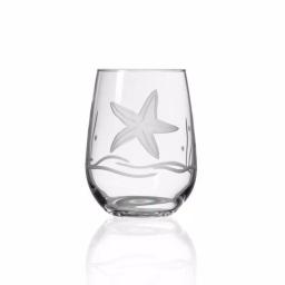 Rolf Glass Starfish 17 oz. Clear Stemless Wine Tumblers, Set of 4 thumbnail 2
