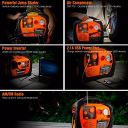 Wagan Tech Wagan Power Dome PLEX 1000 Peak Amp Jump Starter with 260 PSI Air Compressor & 800W Power Inverter thumbnail 8