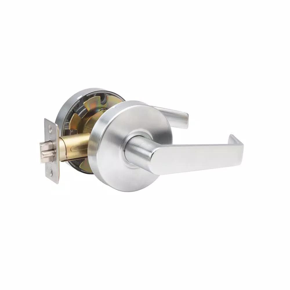 Taco Saturn Series Grade 2 Classroom Cylindrical Door Leverset with 2 Cylinders, Brushed Chrome