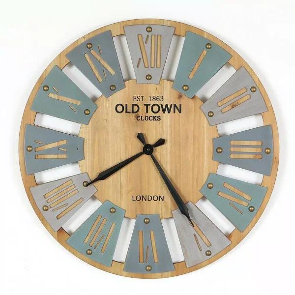 Winsome House 23.6 in. MDF Windmill Wall Clock with Natural Wood Finish and Roman Numerals