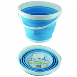 Southern Homewares 2.65 Gal. Blue Collapsible Silicone Bucket, Heavy-Duty Foldable Storage Pail thumbnail 3