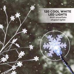 Alpine Corporation 58 in. Frosty Christmas Snowflake Tree with 120 Cool White LED Lights thumbnail 4