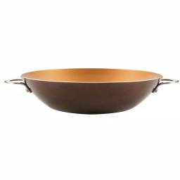 Ayesha Curry Ayesha Home Collection 14 in. Porcelain Enamel Nonstick Aluminum Wok, Brown Sugar thumbnail 4