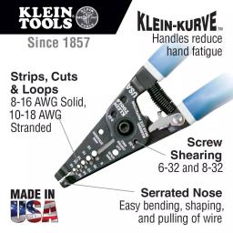 Klein Tools 3-Piece Electrical Hand Tool Set with Side Cutting Pliers, Wire Stripper, and 11-in-1 Screwdriver thumbnail 3
