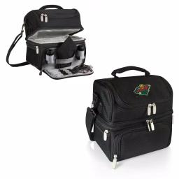 Picnic Time Pranzo Minnesota Wild Black Insulated Lunch Bag & Picnic Tote with Utensil Set thumbnail 2