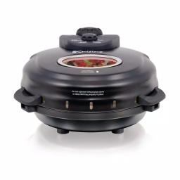 Euro Cuisine 12 in. Black Electric Pizza Maker with Rotating Tray and Lid thumbnail 3