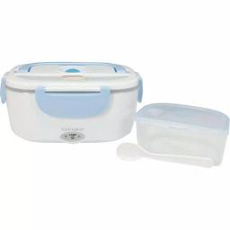 Tayama EHB-01 Electric Heating Lunch Box with Handle - White & Light Blue thumbnail 2