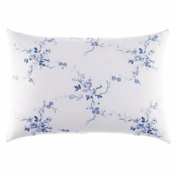 Laura Ashley Charlotte Blue and White Floral Cotton Blend Throw Pillow, 14 x 20 in. thumbnail 1
