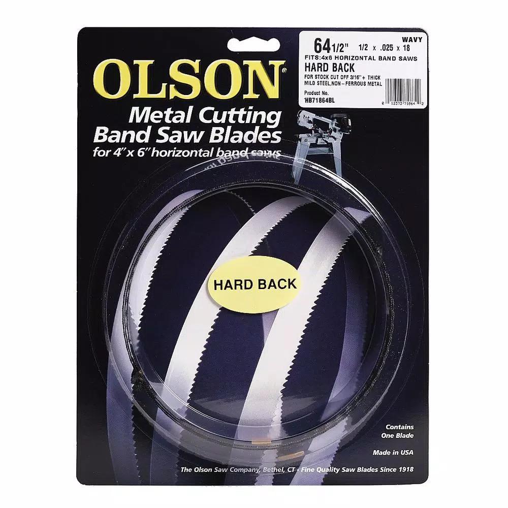 Olson Saw 1/2 in. x 64-1/2 in. 18 TPI High Carbon Steel Band Saw Blade, Hardened Edge & Hard Back