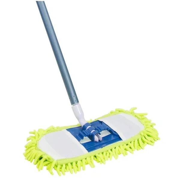 Quickie 14 in. Soft 'n' Swivel Microfiber/Chenille Dust Mop with 48 in. Steel Handle