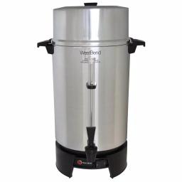 West Bend 100-Cup Silver Aluminum Commercial Coffee Urn with Automatic Temperature Control thumbnail 1
