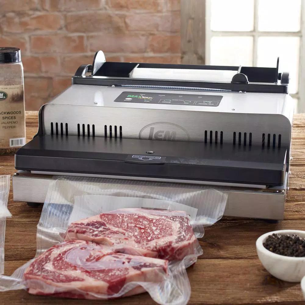 LEM MaxVac 1000 Stainless Steel Food Vacuum Sealer with Bag Holder and Cutter