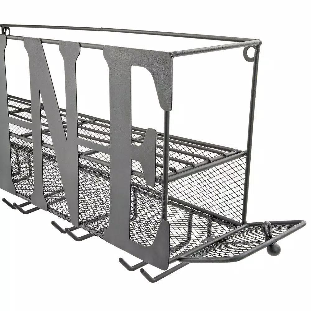 Southern Homewares WINE Wall Mounted Metal Wine Rack and Glass Holder