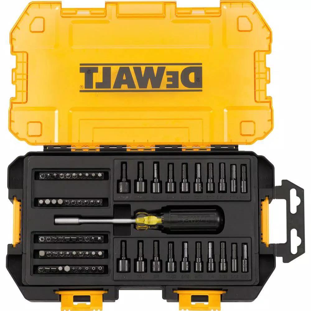 DEWALT 70-Piece 1/4 in. Multi-Bit and Nut Driver Set with Bonus 9 ft. Tape Measure