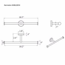 Nameeks Luxury Hotel Double Toilet Paper Holder - Polished Chrome Brass thumbnail 2