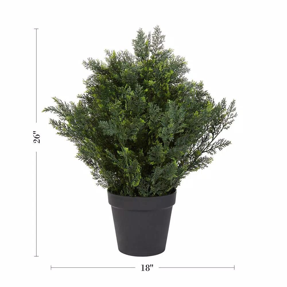 Pure Garden 26 in. Artificial Cedar Topiary with 9 in. Planter Pot