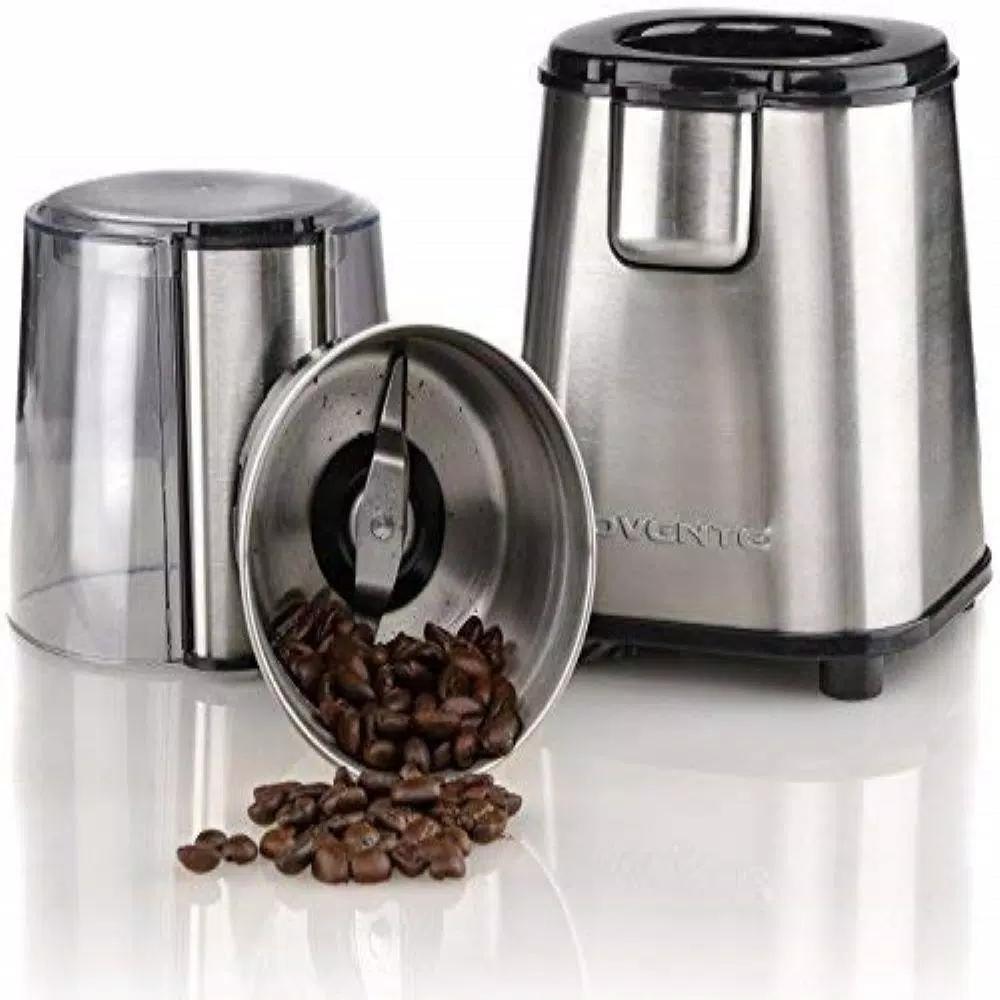Ovente Electric Coffee Grinder, 200W Multi-Purpose Blade Grinder, Silver