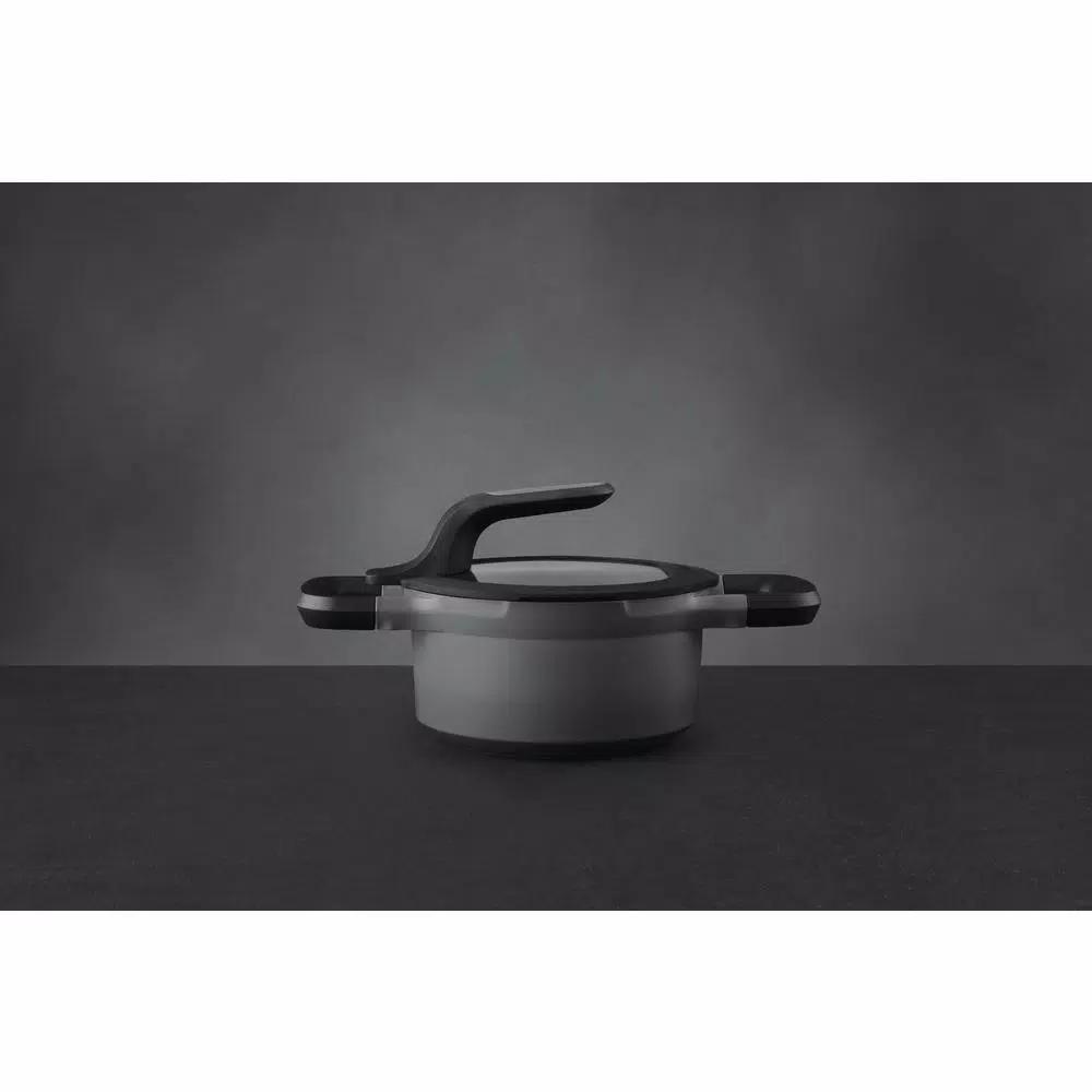 BergHOFF GEM Stay Cool 1 qt. Cast Aluminum Nonstick Casserole Dish with Glass Lid, Gray