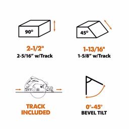 Evolution Power Tools 15 Amp 7-1/4 in. Corded Circular Track Saw Kit with 40 in. Track and Multi-Material Blade thumbnail 3
