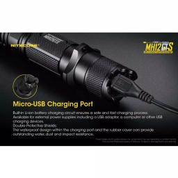 NITECORE MH12GTS 1800 Lumen Rechargeable LED Tactical Flashlight thumbnail 4