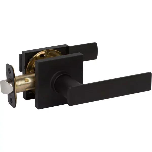 Delaney HK Series Satin Black Contemporary Straight Passage Door Lever