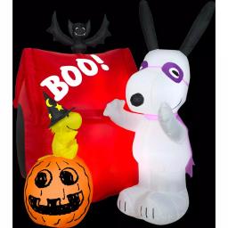 Gemmy 6 ft. Snoopy Dog House Halloween Airblown Inflatable Decor thumbnail 1