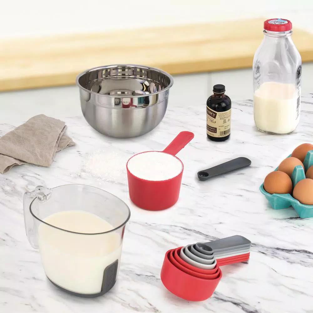 Spectrum Tovolo Magnetic Nested Measuring Cup and Spoon Set, Red
