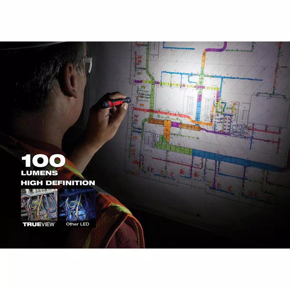 Milwaukee 100 Lumen TRUEVIEW High Definition LED Aluminum Penlight with Clip