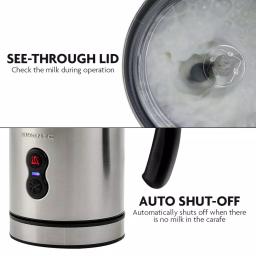 Oventes FR3608 Deluxe Electric Milk Frother and Steamer, 8 oz Silver Automatic Foam Maker thumbnail 5