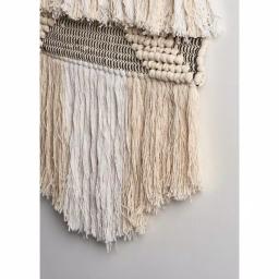 LR Home Fringed Diamond Ivory and Natural Tufted Cotton Wall Tapestry thumbnail 6