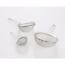 ExcelSteel 3-Piece Stainless Steel Mesh Strainer Set with Hanging Hooks thumbnail 1