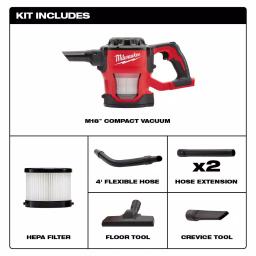 Milwaukee M18 18V Lithium-Ion Cordless Compact Vacuum (Tool-Only) thumbnail 2