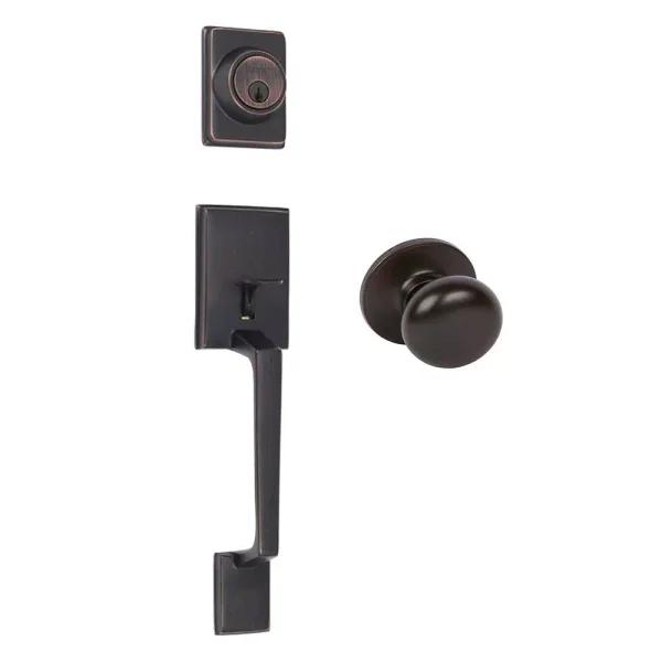Delaney Capri Tuscany Bronze Single Cylinder Deadbolt Entry Door Handleset