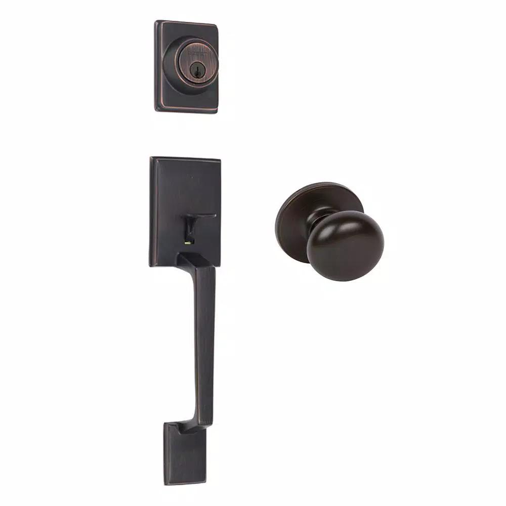 Delaney Capri Tuscany Bronze Single Cylinder Deadbolt Entry Door Handleset