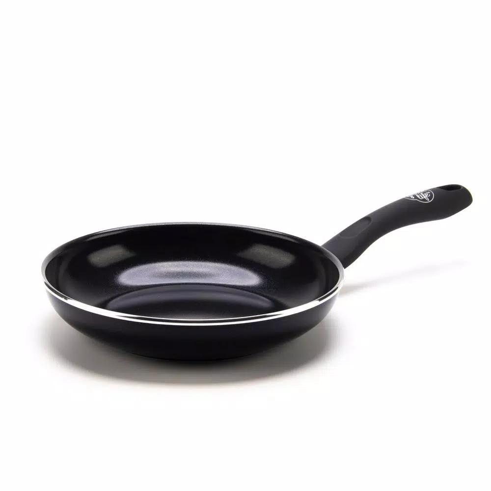 GreenLife Diamond 12 in. Aluminum Ceramic Nonstick Frying Pan, Black