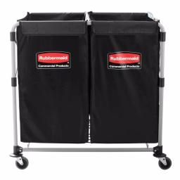 Rubbermaid Commercial Products Executive 8-Bushel Collapsible Multi-Stream X-Cart with Stainless Steel Frame thumbnail 1