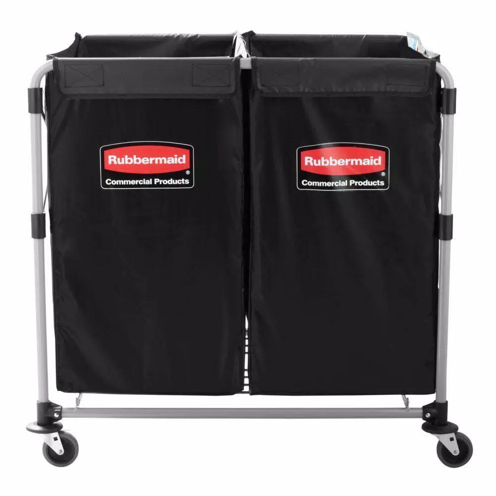Rubbermaid Commercial Products Executive 8-Bushel Collapsible Multi-Stream X-Cart with Stainless Steel Frame