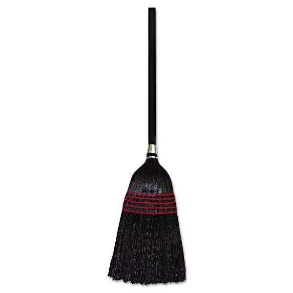 Boardwalk Flagged Tip Poly Bristle Upright Janitor Push Broom, Natural/Black (12-Pack)