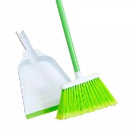 Lysol Quickie Upright Poly Broom and Dustpan Set with Antimicrobial Protection thumbnail 1