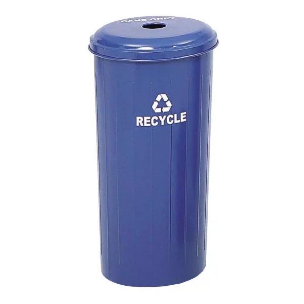 Safco 20 Gal. Commercial Steel Recycling Receptacle with Lid, Blue