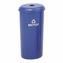 Safco 20 Gal. Commercial Steel Recycling Receptacle with Lid, Blue thumbnail 1