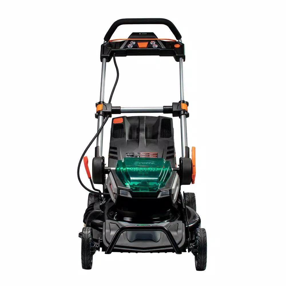 Scotts 21 in. 62V Cordless Lithium-Ion Battery Walk Behind Push Mower with 5 Ah Battery and Charger