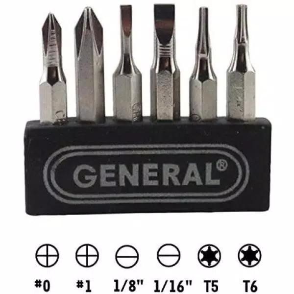 General Tools Ultratech Power Precision Screwdriver, Battery Operated, 100+ RPM with 6 Interchangeable Bits