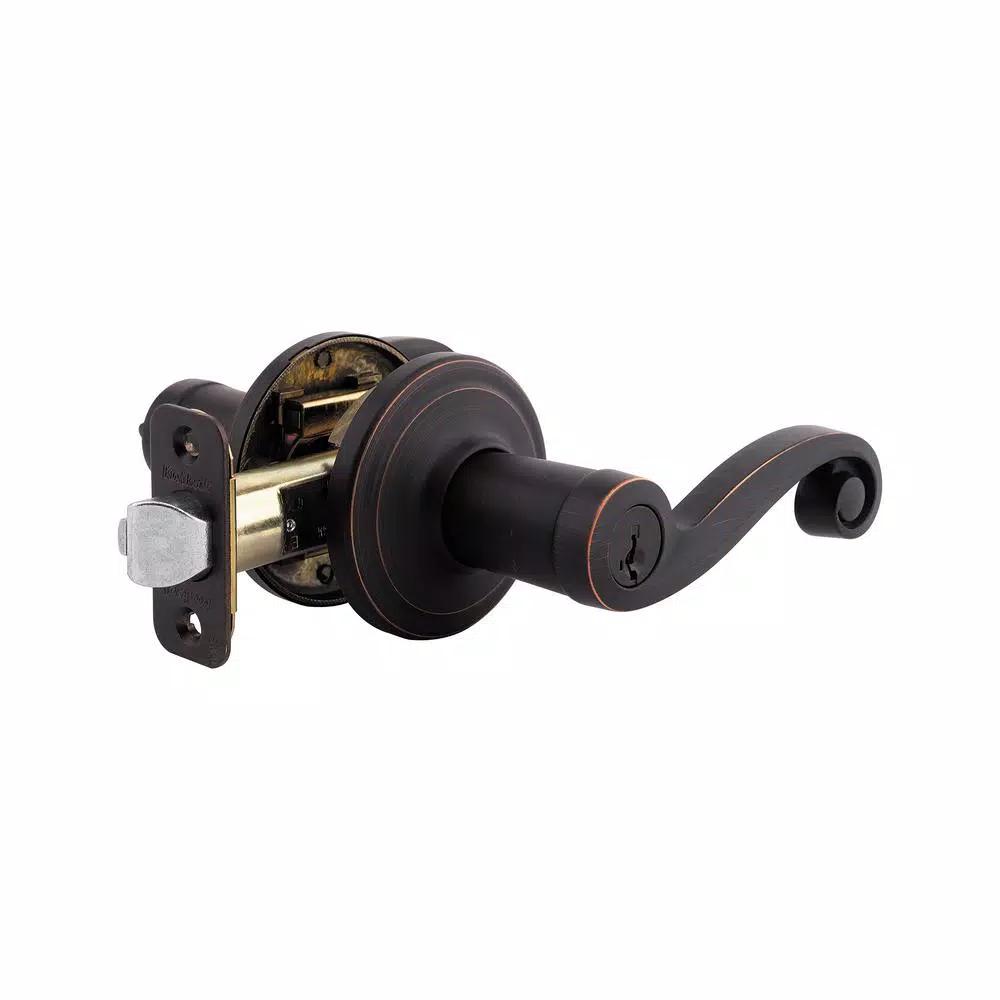 Kwikset Lido Venetian Bronze Exterior Entry Door Lever with SmartKey Security